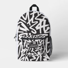 Persoonlijk Graffiti Naam Patroon — Aangepast Sted Bedrukte Rugzak