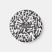 Persoonlijk Graffiti Naam Patroon — Aangepast Sted Magneet (Voorkant)