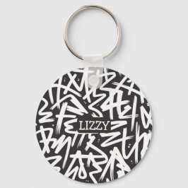 Persoonlijk Graffiti Naam Patroon — Aangepaste Ste Sleutelhanger