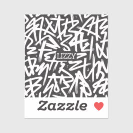 Persoonlijk Graffiti Naam Patroon — Aangepaste Ste Sticker
