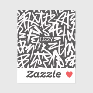 Persoonlijk Graffiti Naam Patroon — Aangepaste Ste Sticker