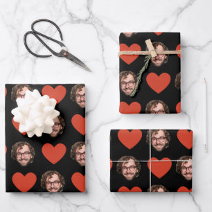 Persoonlijk Grappig Aangepast Gezicht Foto Liefdes Inpakpapier Vel