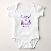 Persoonlijk Grappig Babyfeest Bloemmotief Romper (Voorkant)