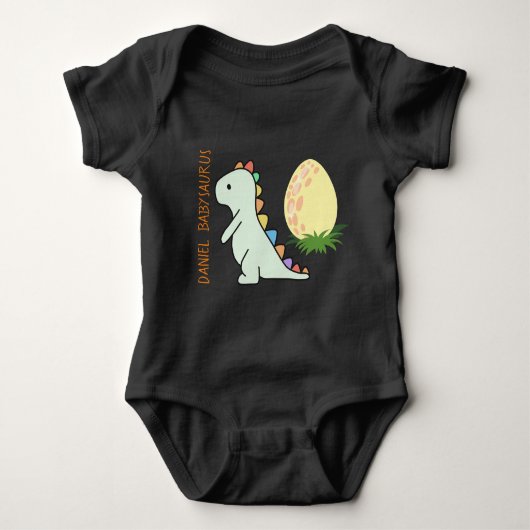 Persoonlijk grappig Babysaurus wild jurassic park Romper (Voorkant)