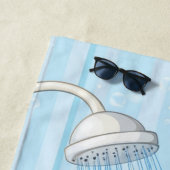 Persoonlijk Grappig Blauwe Rubberen Eend Douchegor Strandlaken (In situ)