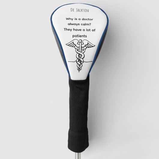 Persoonlijk grappig dokterscadeau golfheadcover (Voorkant)