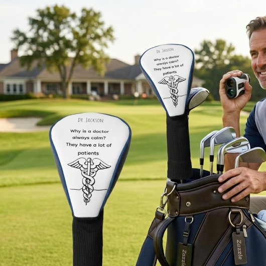 Persoonlijk grappig dokterscadeau golfheadcover
