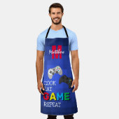 Persoonlijk grappig gamers all-over print schort (Gedragen)