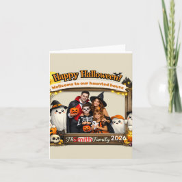 Persoonlijk Grappig Geesten Familie Halloween Foto Kaart