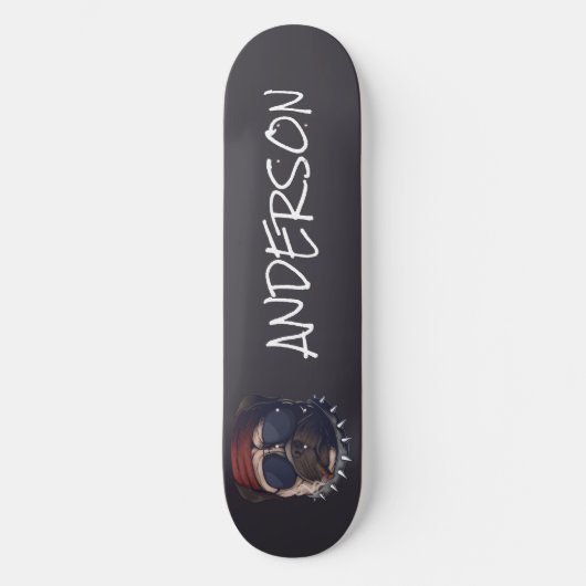 Persoonlijk grappig, ik hou van pug skateboard (Voorkant)