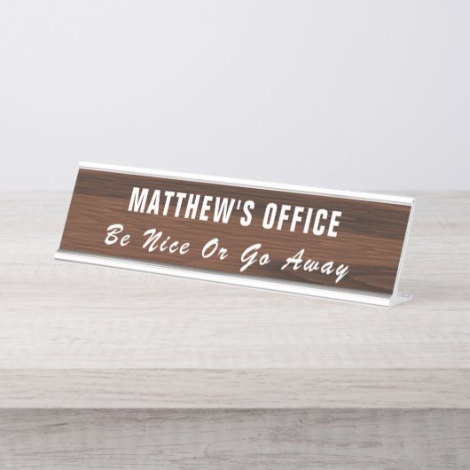 Persoonlijk grappig Kantoor Bureau Naambordje (Voorkant)