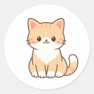 Persoonlijk Grappig Katten Cadeau – Minimale Aange Ronde Sticker