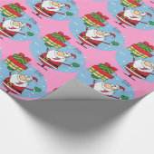 Persoonlijk grappig kerstcadeau-idee cartoon cadeaupapier (Hoek)