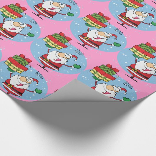 Persoonlijk grappig kerstcadeau-idee cartoon cadeaupapier (Hoek)