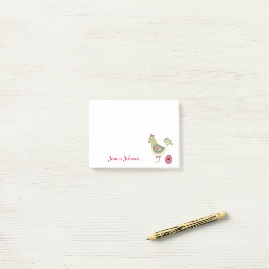 Persoonlijk grappig kip met ei abstract notitieblo post-it® notes (Op bureau)