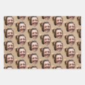 Persoonlijk Grappig Kraft Op Maat Gezicht Foto Mei Inpakpapier Vel (Voorkant 2)