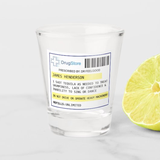 Persoonlijk grappig recept shotglas shot glas (Voorkant)