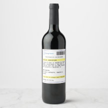 Persoonlijk grappig recept wijnetiket