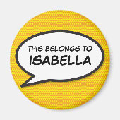 Persoonlijk Grappig Stripboek Spreekwolk Magneet (Voorkant)