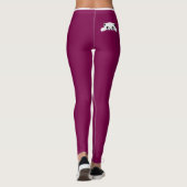 Persoonlijk Grappige Kat Huisdier Wijn Witte Strep Leggings (Achterkant)
