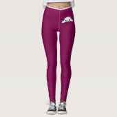Persoonlijk Grappige Kat Huisdier Wijn Witte Strep Leggings (Voorkant)
