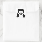 Persoonlijk grappige mullet-illustratiebericht vierkante sticker (Tas)
