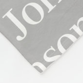 Persoonlijk grijs licht herhalend familienaam fleece deken (Hoek)