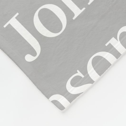 Persoonlijk grijs licht herhalend familienaam fleece deken (Hoek)