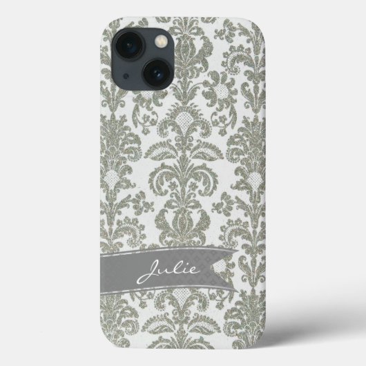 Persoonlijk Grijze Damask iPhone 6 Hoesje (Achterkant)