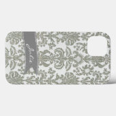 Persoonlijk Grijze Damask iPhone 6 Hoesje (Achterkant (horizontaal))