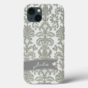 Persoonlijk Grijze Damask iPhone 6 Hoesje iPhone 13 Hoesje