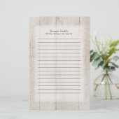 Persoonlijk Grijze Rustieke Hout Briefpapier (Staand voorkant)