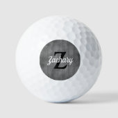 Persoonlijk Grijze Vintage Pinstripe Retro Monogra Golfballen (Voorkant)