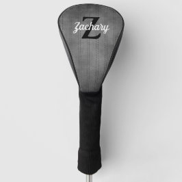 Persoonlijk Grijze Vintage Pinstripe Retro Monogra Golfheadcover