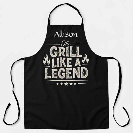 Persoonlijk Grill Als een Legende BBQ Schort (Voorkant)