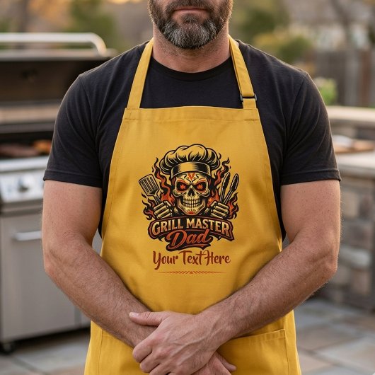 Persoonlijk Grill Meester Vader Suiker Schedel BBQ Lang Schort
