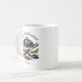 Persoonlijk Grillvader-monogram Koffiemok (Voorkant links)