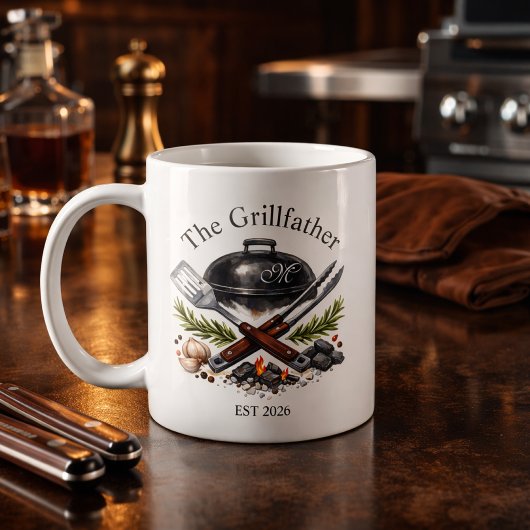 Persoonlijk Grillvader-monogram Koffiemok
