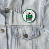 Persoonlijk groen afstudeerfeest klas 2026 ronde button 5,7 cm (In situ)