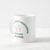 Persoonlijk Groen Baseballspeler op Middelbare Sch Koffiemok (Voorkant links)
