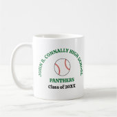 Persoonlijk Groen Baseballspeler op Middelbare Sch Koffiemok (Links)