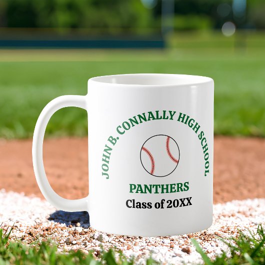 Persoonlijk Groen Baseballspeler op Middelbare Sch Koffiemok