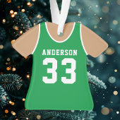 Persoonlijk groen basketbalshirt ornament