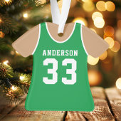 Persoonlijk groen basketbalshirt ornament