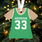 Persoonlijk groen basketbalshirt ornament