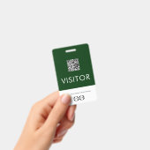 Persoonlijk groen bezoekersbadge met QR-code Badge (Handheld)