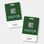 Persoonlijk groen bezoekersbadge met QR-code Badge (Voor- en achterkant)