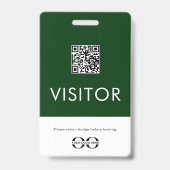 Persoonlijk groen bezoekersbadge met QR-code Badge (Achterkant)
