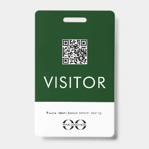 Persoonlijk groen bezoekersbadge met QR-code Badge