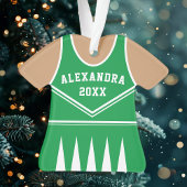Persoonlijk groen cheerleader-uniform ornament